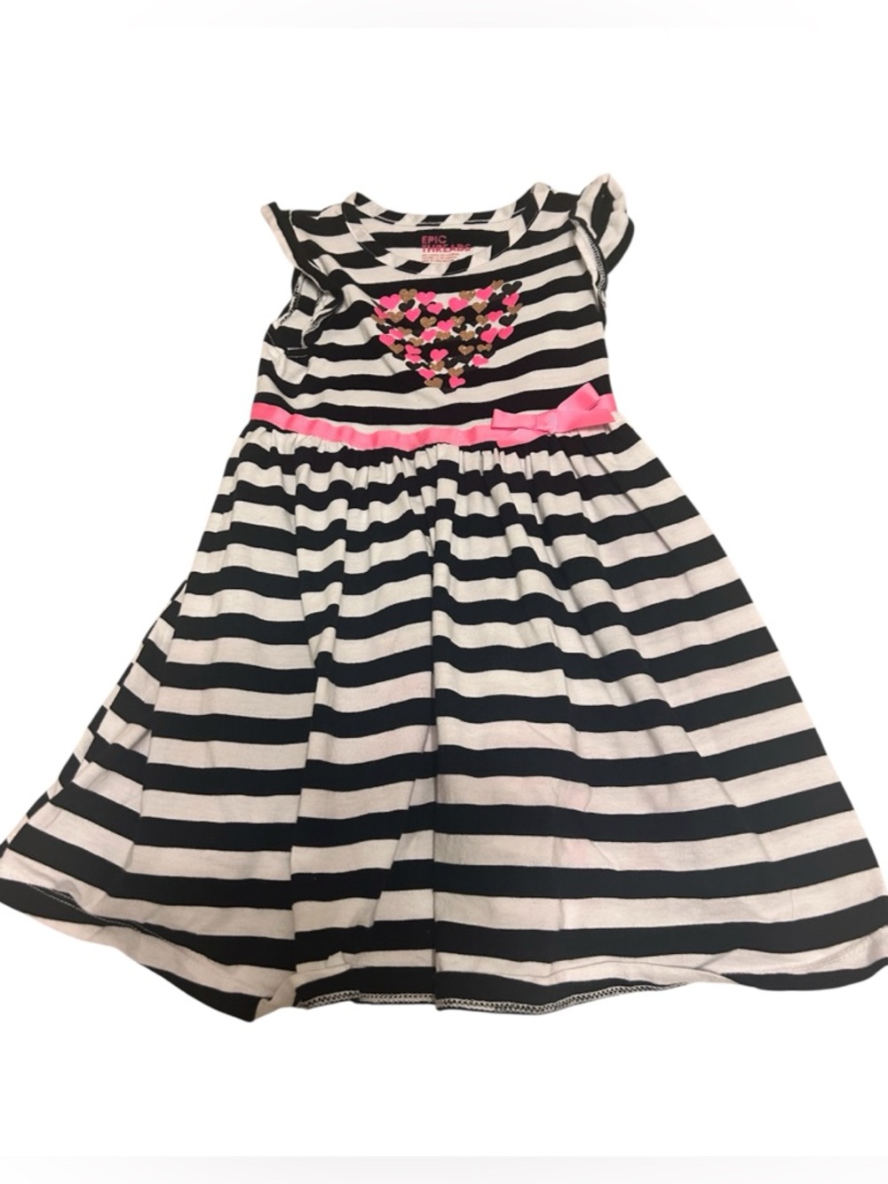 4T Epic Threads Black & White Stripe Pink Accent Girls' Dress
